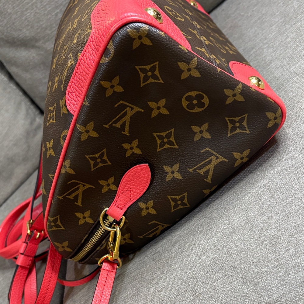 Louis Vuitton Retiro NM Monogram Bright Coral Trim Satchel Bag - Picture 8 of 14